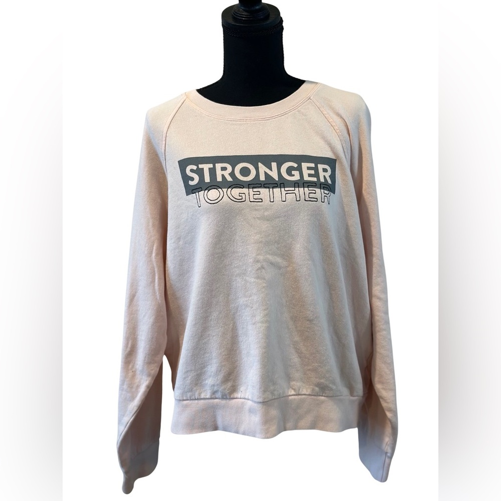 Peloton 'Stronger Together' Pink Sweatshirt L Long Sleeve Crew Neck